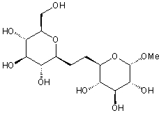 The chemical structure of methyl C-gentiobioside
